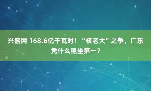 兴盛网 168.6亿千瓦时！“核老大”之争，广东凭什么稳坐第一？